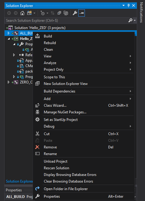visual studio shortcuts menu solution explorer visual studio shortcuts menu solution explorer