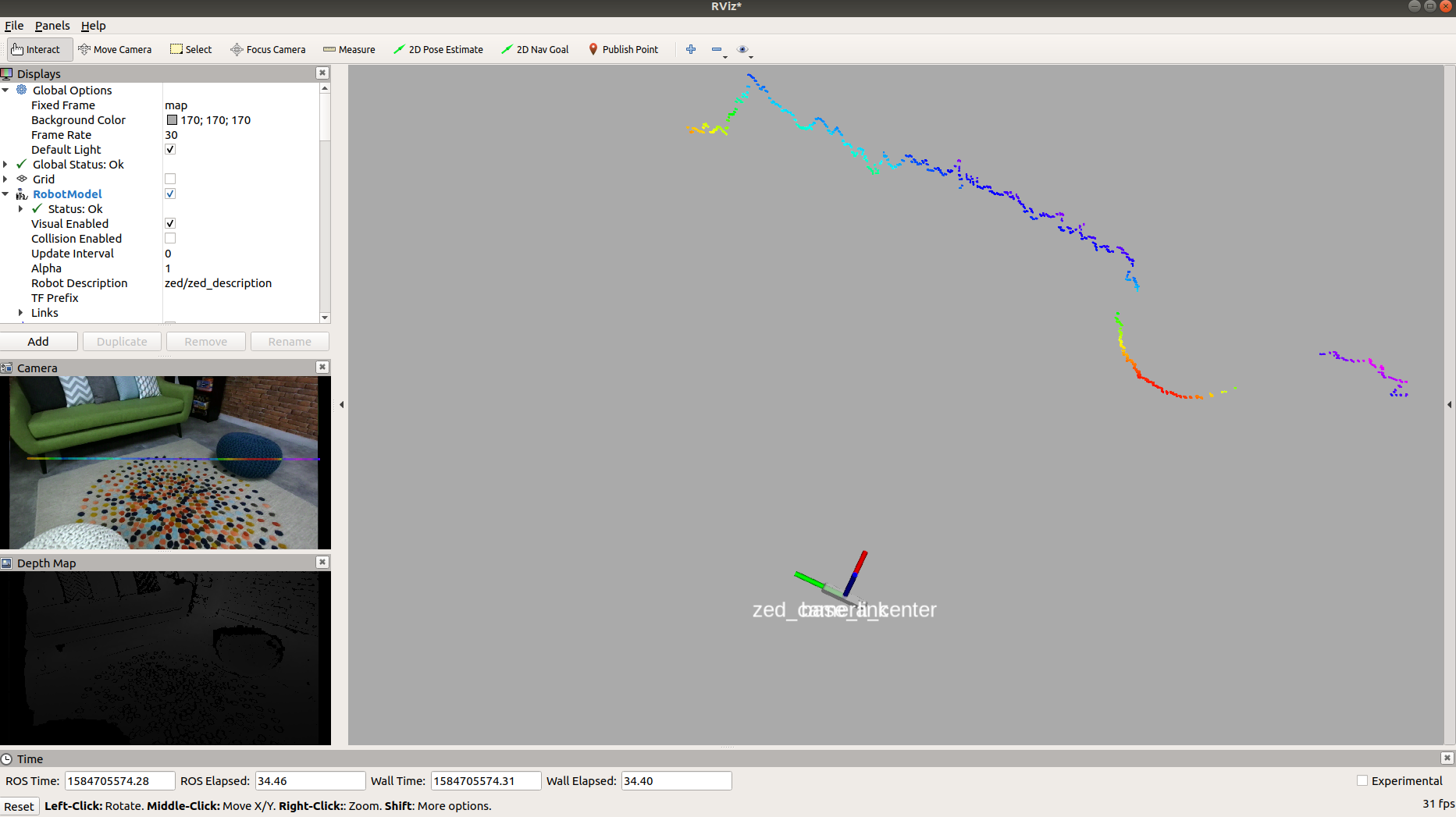 Virtual 2D laser scan